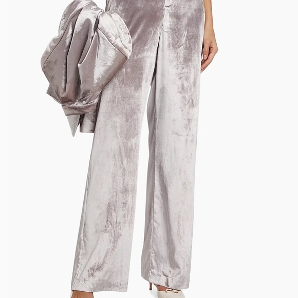 PAIGE Chateau Velvet Wide-Leg Pants in Pewter - Picture 8 of 8